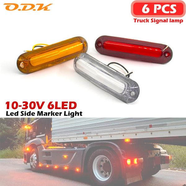 

car warning light 6 led for trailer truck lorry orange white red side marker indicator lamp 12v 24v emergency lights