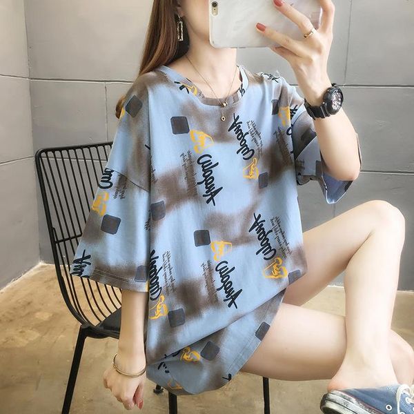 

women's t-shirt kekeplus store casual loose fashion print cotton t-shirts for women short sleeve summer 2021 tees ladies basic shirts 3, White