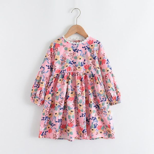 

girl's dresses melario girls fashion autumn spring kids flowers princess floral children party costume sweet clothes 1-6y, Red;yellow