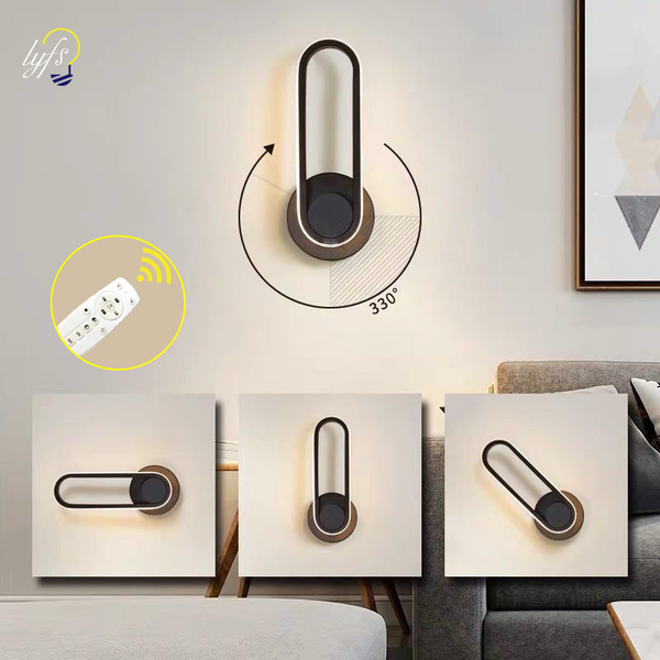 

wall lamps 330Â° rotation led lamp indoor lighting dimming 3 light colors remote fixture for home living room bedside