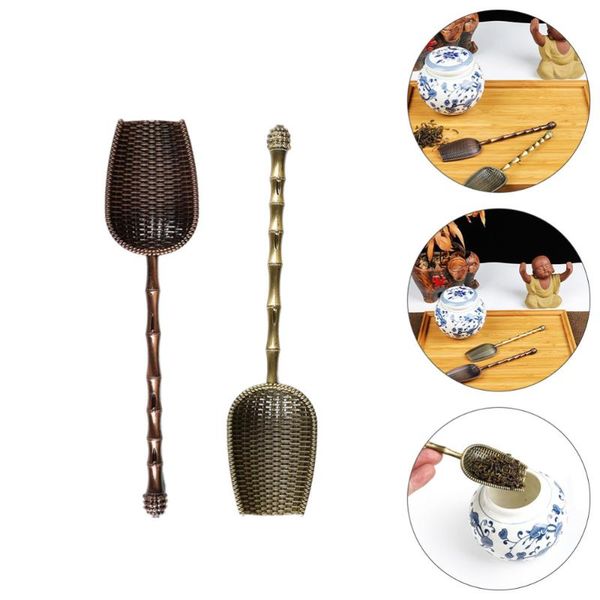 

spoons 2pcs metal tea scoop shovels kongfu making chic accessories