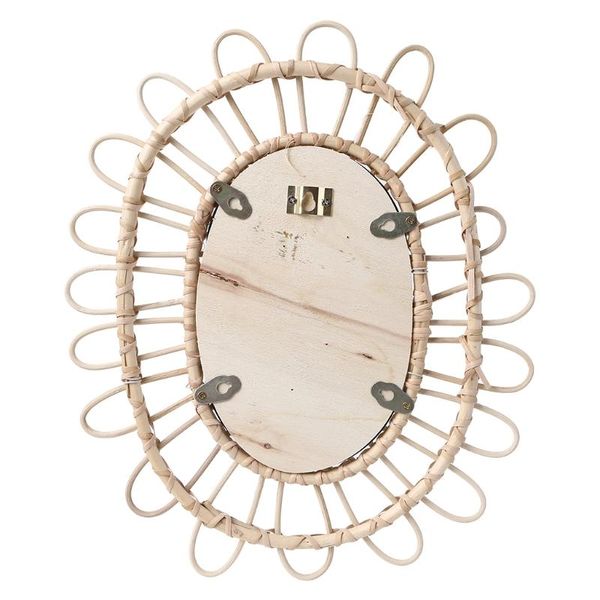 

mirrors rattan crafts oval frame creative po wall hanging decoration hand-woven home decorative supplies
