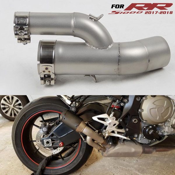 

motorcycle exhaust system slip-on for s1000rr 2021 middle link pipe 51mm muffler escape connection tube adapter