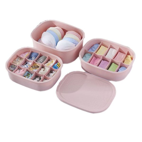 

storage drawers 3pcs/set plastic underwear box case women men pink drawer organizers for bra socks clothing & wardrobe
