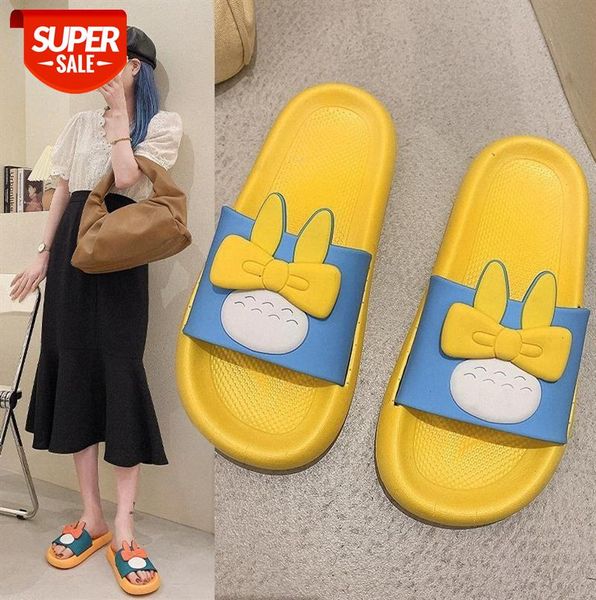 

slippers female home cute girl heart rabbit bathroom soft bottom indoor bath cartoon sandals and #pk5b, Black