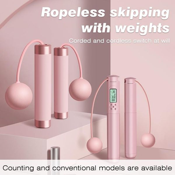 

cordless skipping rope fitness exercise gravity wireless ball counting weight-bearing professional fat burning slimmer jump ropes