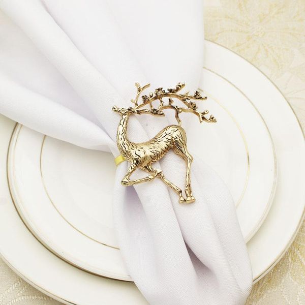 

10pcs/lot christmas retro fawn napkin button metal ring day party deskdecoration rings