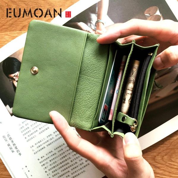 

leather wallet, women's small card bag, pocket clip, soft cowhide business bag wallets, Red;black