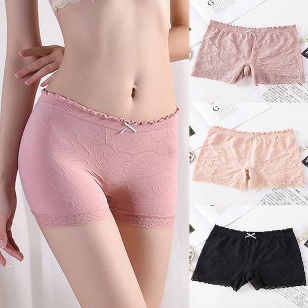 

women's panties women safety shorts pants summer high waist under skirt underwear short trousers soild bow-knot, Black;pink