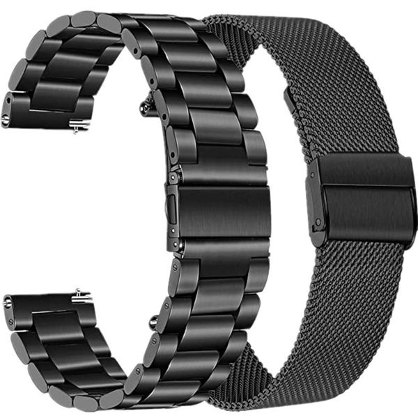 

watch bands band sets for samsung galaxy 3 20mm 22mm milanese stainless steel straps 41mm 45mm mesh loop bracelet, Black;brown
