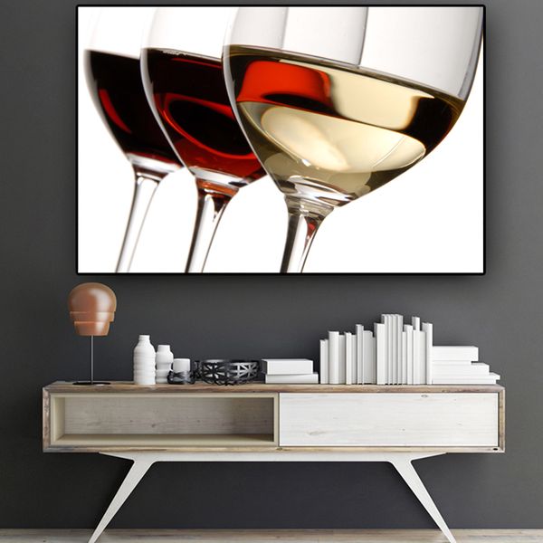 Copos de vinho Pintura Arte de parede Fotos para sala de estar Canvas arte moderna decoração de casa abstrata cartazes e imprimir