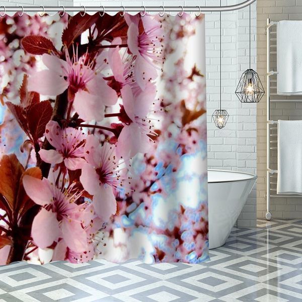 

beautiful flower shower curtains waterproof fabric bathroom decoration supply washable bath and curtain custom