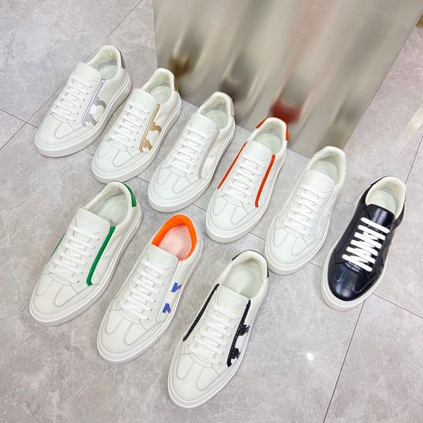 

sneaker platform trainers luxury designer suede calfskin shoes mens genuine leather fashion sneakers mixed color with box b21, Black