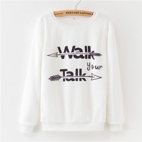 

women's hoodies & sweatshirts kawaii walk your talk cotton women sweatshirt letter print funny girl pullover autumn long sleeve shirt s, Black