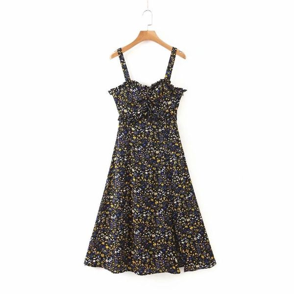 

pleated printed split strap dress casual dresses, Black;gray