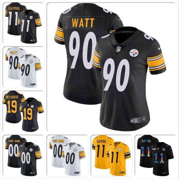 

chase claypool juju smith-schuster tj watt jersey salute to service black custom ameircan football jerseys mens womens youth rush