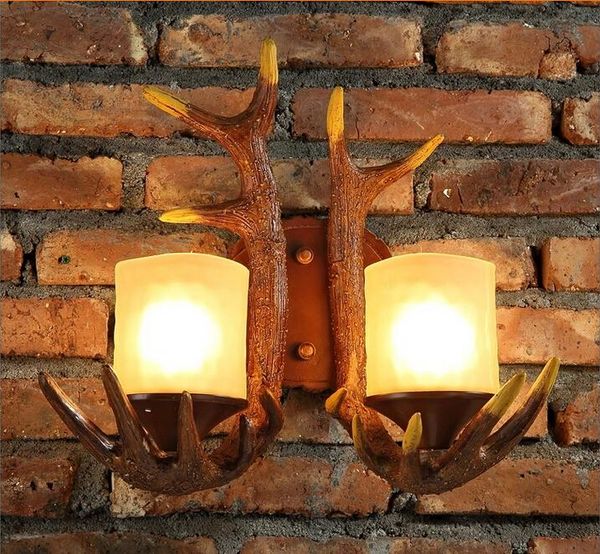 

wall lamp resin antler loft style deer design corridor lights for studio bar club