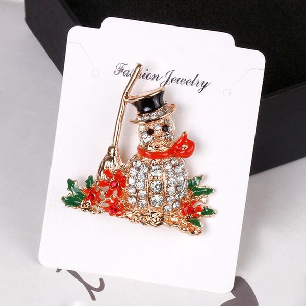 

pins, brooches retro cartoon brooch female colored rhinestones christmas gift broom snowman doll pin buckle accessories, Gray