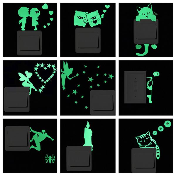 

luminous stickers wall carved switch cartoon living room bedroom bathroom