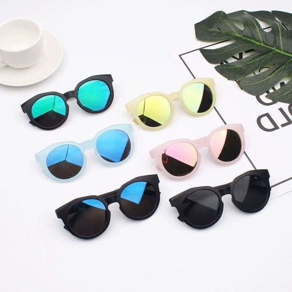 

sunglasses korean ultraviolet candy color frosted baby fashion children sunglasses colorful reflective glasses, Blue