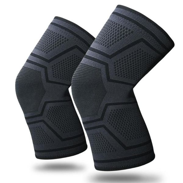

elastic knee pads nylon non-slip sport fitness kneepad brace gear patella running basketball volleyball support elbow &, Black;gray