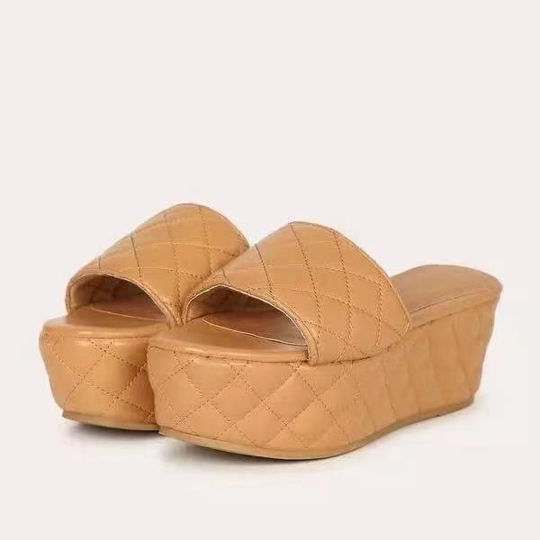

chick-sole flip-flops women's summer european and american foreign trade large size cake flat floor slippers womens shoes, Black