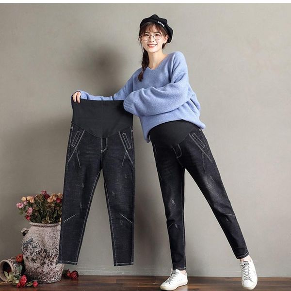 

women's jeans 2021 products maternity pants loose harem daddy carrot korean style thin casual comfortable, Blue