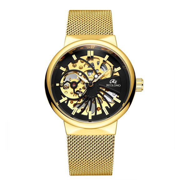 Sichu1-Ancient Camel Explosion Style Watch Fashion Hot-Selling Mesh Belt Herren Hollow Through Bottom Manual Mechanical