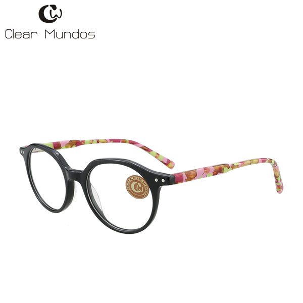 

fashion sunglasses frames clear mundos retro round non-prescription female eyewear ultra thin handmade acetate computer eyeglasses bright co, Black