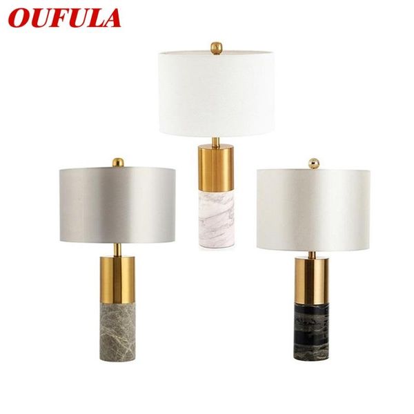 

table lamps oufula modern lamp marble bedside led desk light luxury creative decorative for home bedroom living room office el
