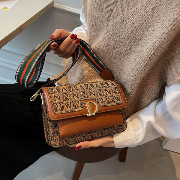 

luxury quality net red bag 2021 autumn and korean fashion texture single shoulder messenger bag wide shoulder strap small