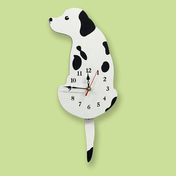 

creative acrylic dog wall clock swing tail silent livingroom bedroom kitchen clocks