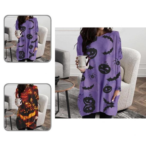 

casual dresses horrible classic blood hand print halloween dress autumn sweatshirt for dating, Black;gray