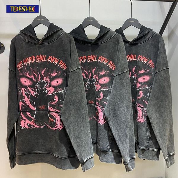 

men's sweaters 2021 fashion pullover loose anime penn hoodie harajuku gothic streetwear hooded sweatshirt hip hop, White;black