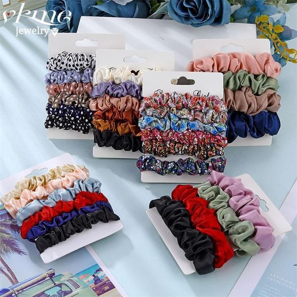 

6pcs/seelastic hair bands headdress for women print big rope fashion hairband female accessories wholesale1
