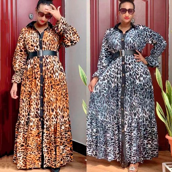 

2021african print leopard dress women dashiki maxi dresses muslim fashion abaya plus size ankara female clothing evening gown, Red