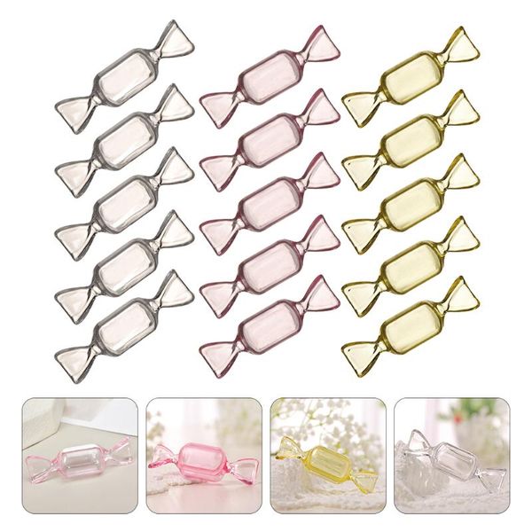 

Gift Wrap 15Pcs Transparent Candy Shaped Jewelry Storage Box Case Small Container