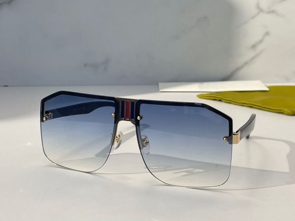 

nice rectangular rimless sunglasses uv400 glasses with large light colored lenses for summer women designer sunglass, White;black