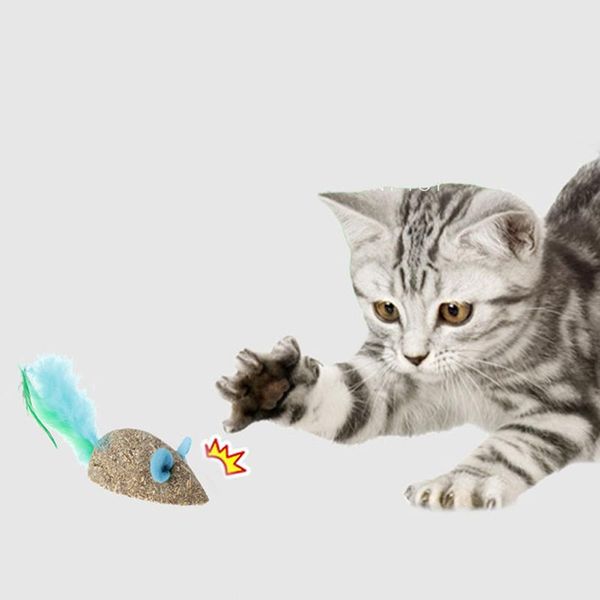 

1pc catnip toys soft feather cat toy ball treats interactive kitten /mouse