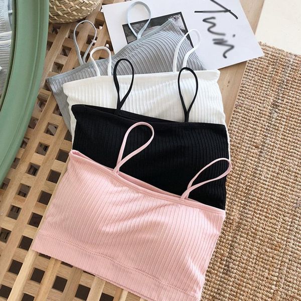 

bustiers & corsets women push up bra padded tank knitted summer camis sling tubes top, Black;white