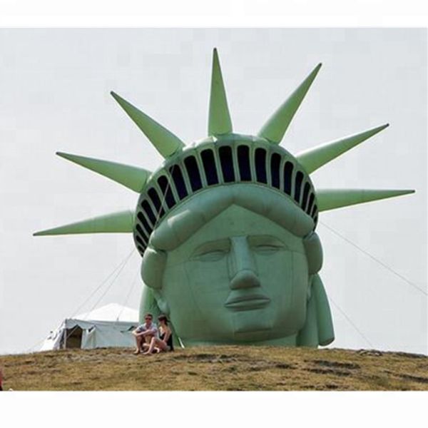 

jumbo 20ft giant inflatable statue of liberty head balloon man sculpture for advertisement and decoration