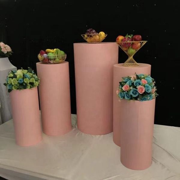 

party decoration 5pcs one set) round iron metal flower stand plinths centerpiece for wedding yudao1760