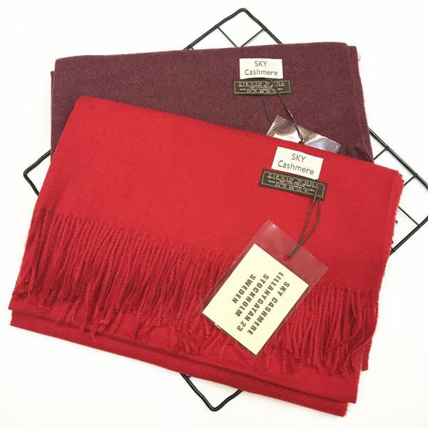 

autumn and winter warm company annual meeting sky imitation cashmere scarf solid color sous-plus thick shawl casual scarves, Blue;gray