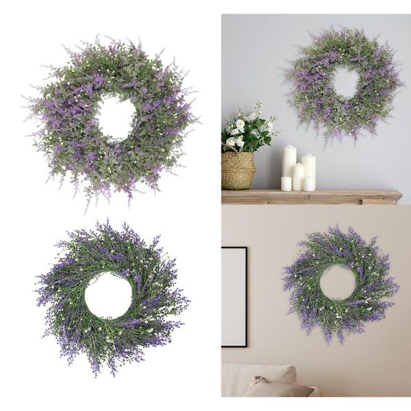 

decorative flowers & wreaths artificial lavender wreath garland door window farmhouse wall outdoor decor for wedding party decoration