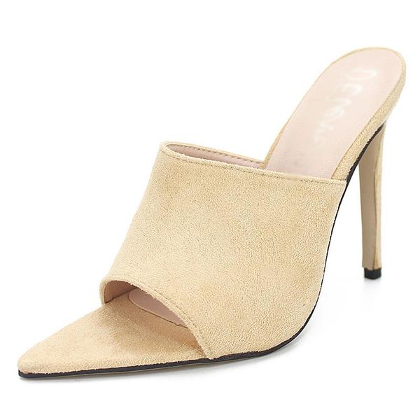 

outer slippers large size 35-43 ladies high heel summer sandals heels, Black