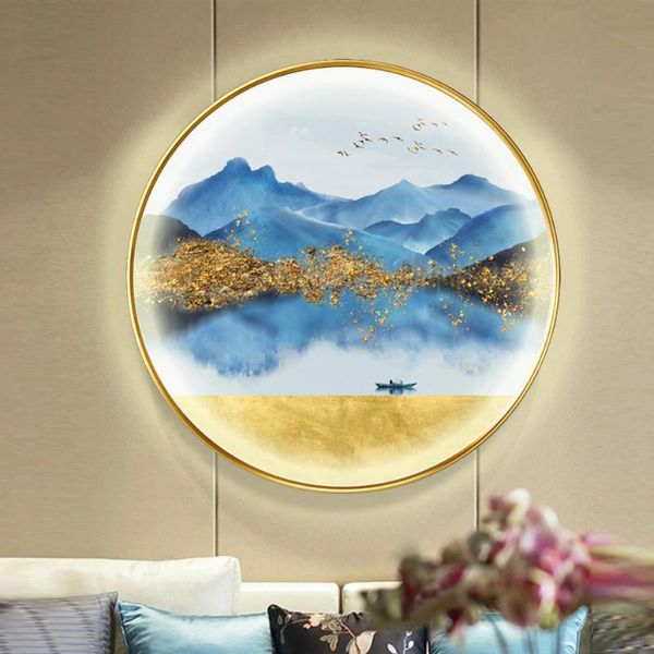 

wall lamp with led mural round decorative painting landscape living room bedroom background