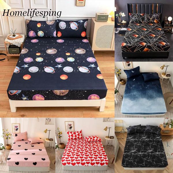 

sheets & sets bedding linens king size heart-shaped pattern fitted sheet set for double bed mattress cover linen