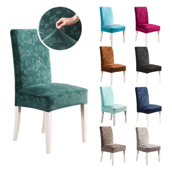 

crystal velvet chair cover spandex elastic slipcover for wedding dining room office banquet 1/2/4/6 pcs covers