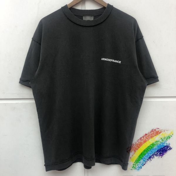 

men's t-shirts 2021ss arnodefrance male shirt vintage washing old t, White;black