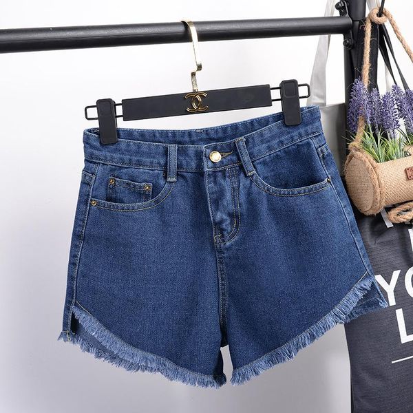 

colors women basic denim shorts summer bf style female high waist jeans feminino wide leg irregular edges women's, White;black